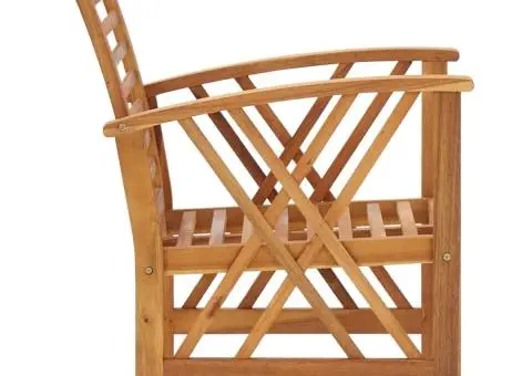 Scaune de grădină, 2 buc., lemn masiv de acacia - 4/5