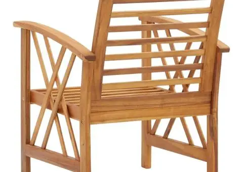 Scaune de grădină, 2 buc., lemn masiv de acacia - 5/5