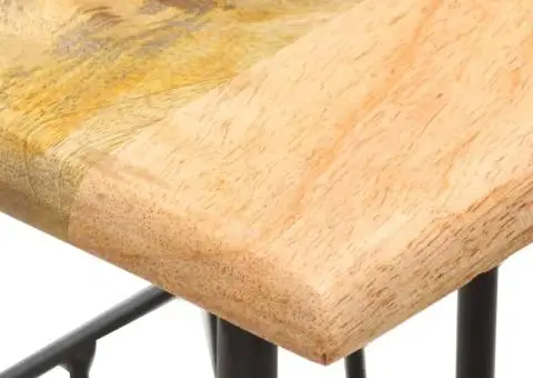 Suport pentru reviste, 40x30x50 cm, lemn masiv de mango și oțel - 4/5