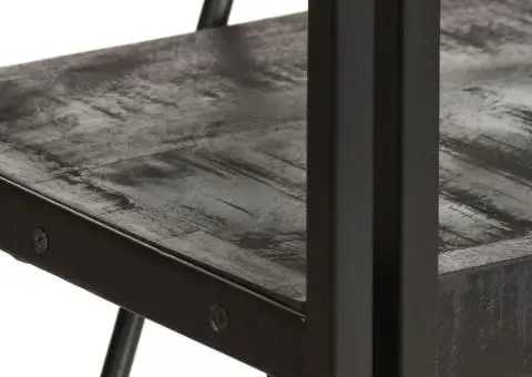 Bibliotecă cu 5 rafturi, negru, 40x30x180 cm, lemn masiv mango - 4/5