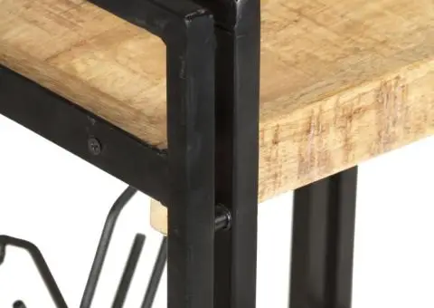 Bibliotecă cu 3 niveluri, 60x30x80 cm, lemn masiv de mango - 3/5