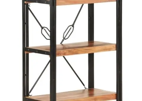 Bibliotecă cu 3 rafturi, 60x30x80 cm, lemn masiv de acacia - 1/5