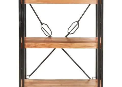 Bibliotecă cu 3 rafturi, 60x30x80 cm, lemn masiv de acacia - 2/5