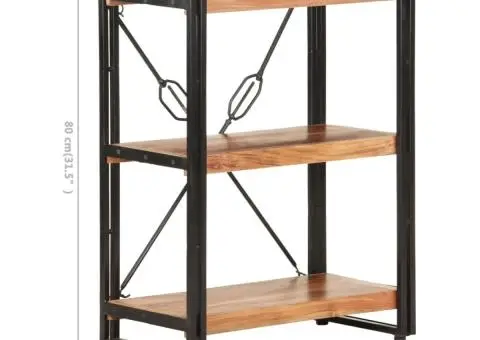 Bibliotecă cu 3 rafturi, 60x30x80 cm, lemn masiv de acacia - 5/5