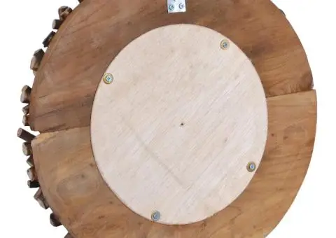 Oglindă de perete, 40 cm, tec, rotund - 4/5