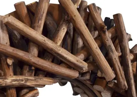 Oglindă de perete, 40 cm, tec, rotund - 5/5