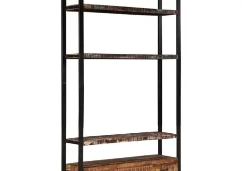 Bibliotecă, 118x30x200 cm, lemn masiv de acacia - 2/5