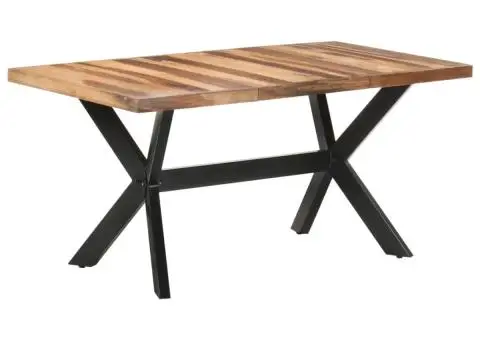 Masă de bucătărie, 160x80x75 cm, lemn masiv cu finisaj miere - 1/5