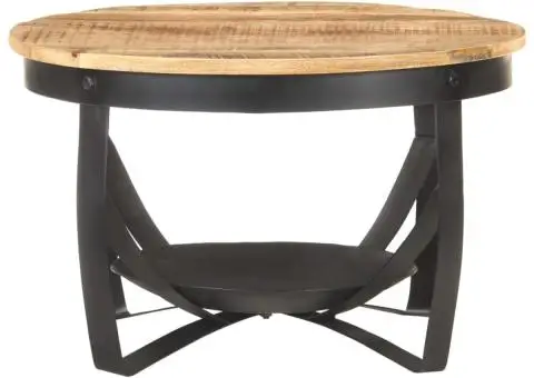 Măsuță de cafea, Ø68x43 cm, lemn de mango nefinisat - 3/5