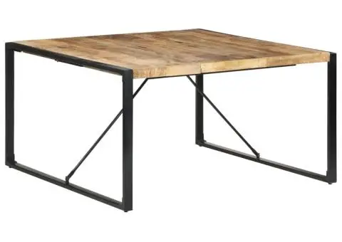 Masă de bucătărie, 140x140x75 cm, lemn de mango nefinisat - 1/5