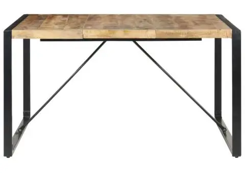 Masă de bucătărie, 140x140x75 cm, lemn de mango nefinisat - 2/5