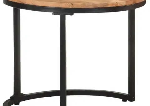 Mese laterale, 3 buc., lemn masiv de acacia - 4/5