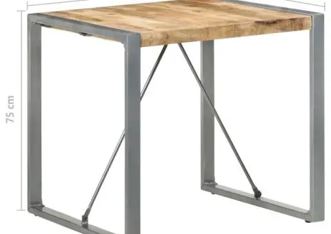 Masă de bucătărie, 80 x 80 x 75 cm, lemn de mango nefinisat - 5/5