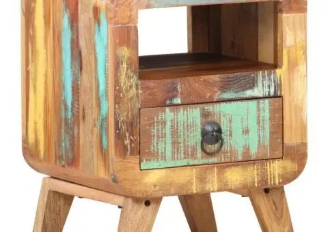 Noptieră, 30x30x41 cm, lemn masiv reciclat - 1/5