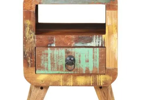 Noptieră, 30x30x41 cm, lemn masiv reciclat - 4/5
