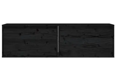 Dulapuri de perete, 2 buc., negru, 60x30x35 cm, lemn masiv pin - 5/5