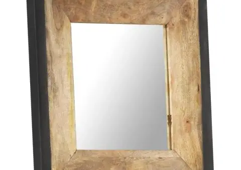 Oglindă 50x50 cm, lemn masiv de mango - 2/5