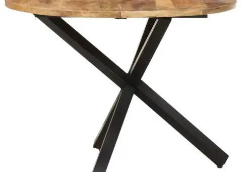 Masă de bucătărie, 100x100x75 cm, lemn mango nefinisat, rotundă - 3/5