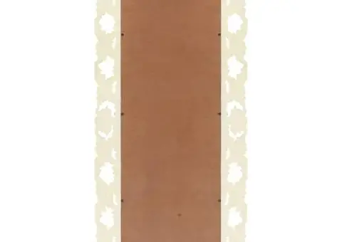 Oglindă sculptată manual, alb, 110 x 50 cm, lemn masiv de mango - 3/5