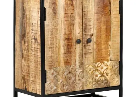 Servantă sculptată manual, 60x35x75 cm, lemn masiv de mango - 1/5