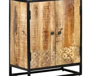 vidaXL Servantă sculptată manual, 60x35x75 cm, lemn masiv de mango