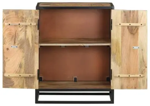 Servantă sculptată manual, 60x35x75 cm, lemn masiv de mango - 3/5