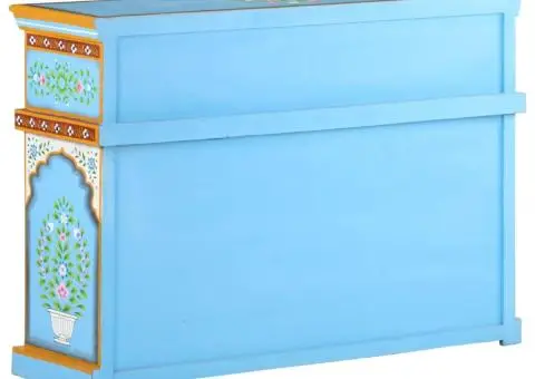 Servantă vopsită manual multicolor, 110x30x76 cm, lemn mango - 3/5