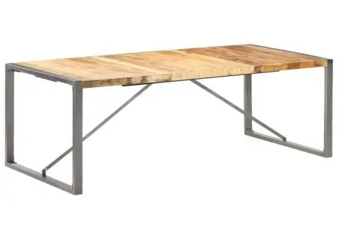 Masă de bucătărie, 220x100x75 cm, lemn masiv de mango nefinisat - 1/5