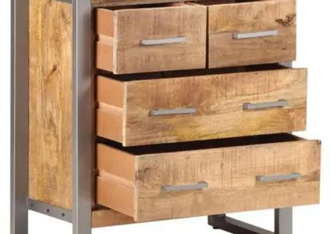 Dulap, 60x35x70 cm, lemn de mango nefinisat - 3/5