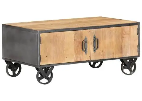 Măsuță de cafea, 90x50x39 cm, lemn masiv reciclat - 1/5