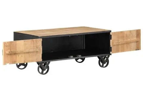 Măsuță de cafea, 90x50x39 cm, lemn masiv reciclat - 2/5