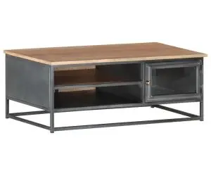 vidaXL Măsuță de cafea, gri, 90x50x35 cm, lemn masiv de acacia