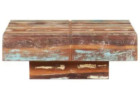 Măsuță de cafea, 80x80x28 cm, lemn masiv reciclat - 2/5