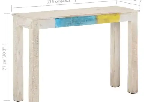 Masă consolă, 115x35x77 cm, lemn de mango nefinisat - 5/5