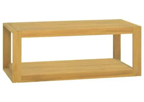 Dulap de baie suspendat, 90x45x35 cm, lemn masiv de tec - 1/5