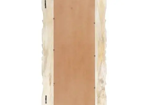 Oglindă 110x50 cm, alb, lemn masiv de mango - 3/5
