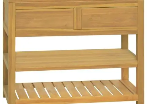 Dulap de baie, 90x45x75 cm, lemn masiv de tec - 1/5