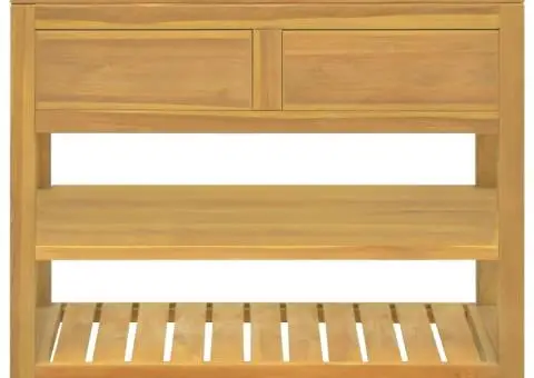 Dulap de baie, 90x45x75 cm, lemn masiv de tec - 2/5