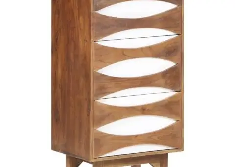 Scrin cu sertare, 43,5 x 35 x 90 cm, lemn masiv de acacia - 1/5