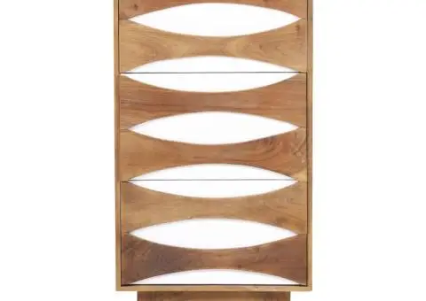 Scrin cu sertare, 43,5 x 35 x 90 cm, lemn masiv de acacia - 3/5