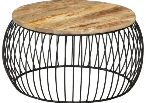 Măsuță de cafea, Ø68 cm, lemn de mango nefinisat - 1/5