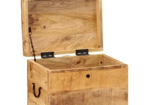 Cutie de depozitare, 39x28x31 cm, lemn masiv de mango - 3/5