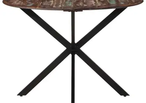 Masă de bucătărie, Ø110x78 cm, lemn masiv de mango și oțel - 5/5