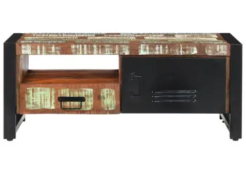 Măsuță de cafea, 100x50x41 cm, lemn masiv reciclat - 2/5