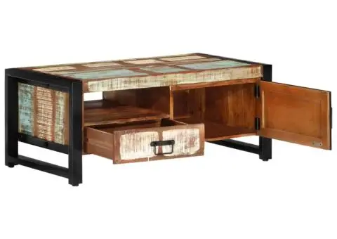 Măsuță de cafea, 100x50x41 cm, lemn masiv reciclat - 5/5