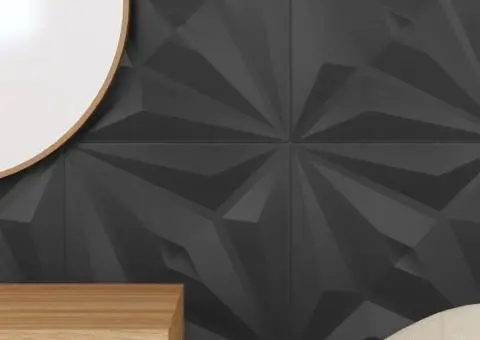 Panouri de perete 12 buc. negru 50x50 cm XPS 3 m² stea - 4/5