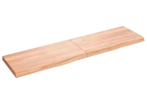 Raft de perete maro deschis 120x30x(2-4) cm lemn stejar tratat - 1/5