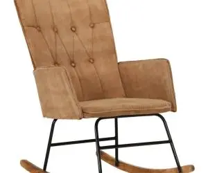 vidaXL Scaun balansoar, maro vintage, pânză