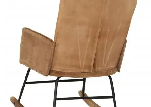 Scaun balansoar, maro vintage, pânză - 4/5