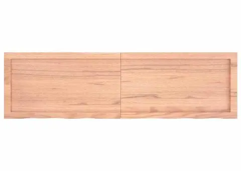 Raft de perete maro deschis 140x40x(2-6) cm lemn stejar tratat - 2/5